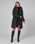 Black Quilted Puffer Coat for Women 2