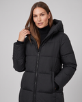 Black Quilted Puffer Coat for Women 4
