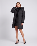 Black Quilted Puffer Coat for Women 1