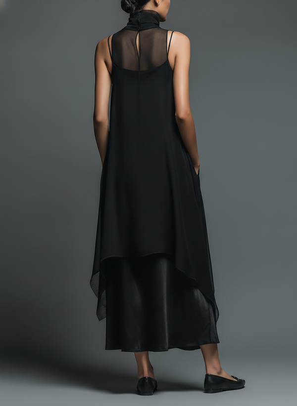 Women's Maxi Dress Slip Dress Chiffon Overlay Minimalist