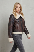 Yolanda | Cropped Aviator Jacket with Faux Shearling Trim for Women 3