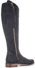 Valentina Slim | Navy Narrow-Calf Riding Boots for Women 3