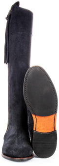 Valentina Slim | Navy Narrow-Calf Riding Boots for Women 4