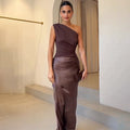 Women's One-Shoulder Wedding Guest Dress Evening Formal 2