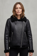 Zinnia | Asymmetrical Zip Shearling Biker Jacket for Women 2