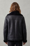 Zinnia | Asymmetrical Zip Shearling Biker Jacket for Women 4