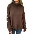 Mara | Oversized Turtleneck Sweater with Button Sleeves for Women 5