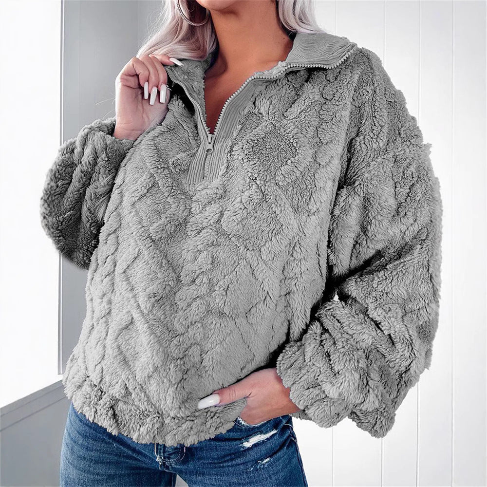 Greer | Quarter-Zip Textured Fleece Pullover for Women