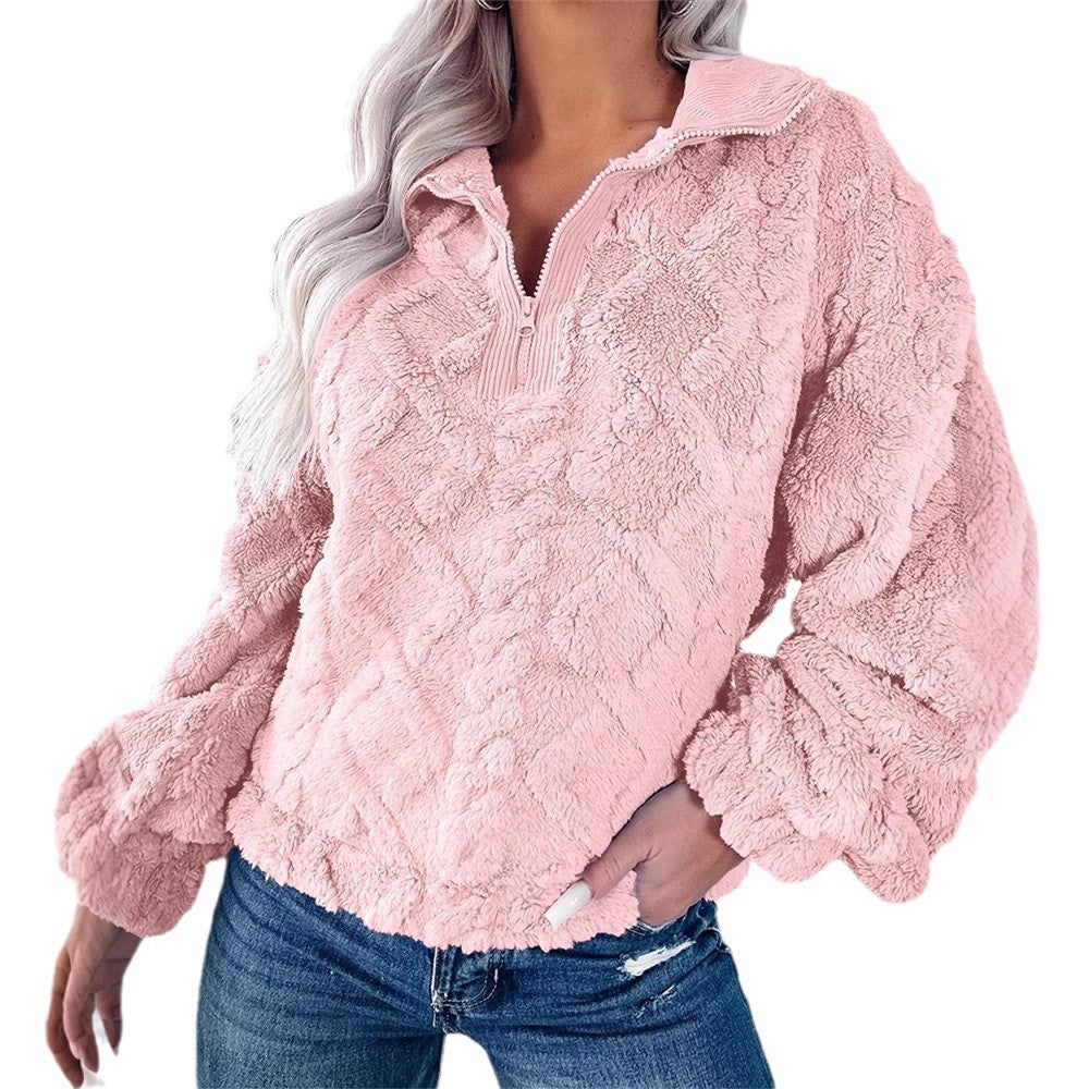 Greer | Quarter-Zip Textured Fleece Pullover for Women
