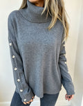 Mara | Oversized Turtleneck Sweater with Button Sleeves for Women 11