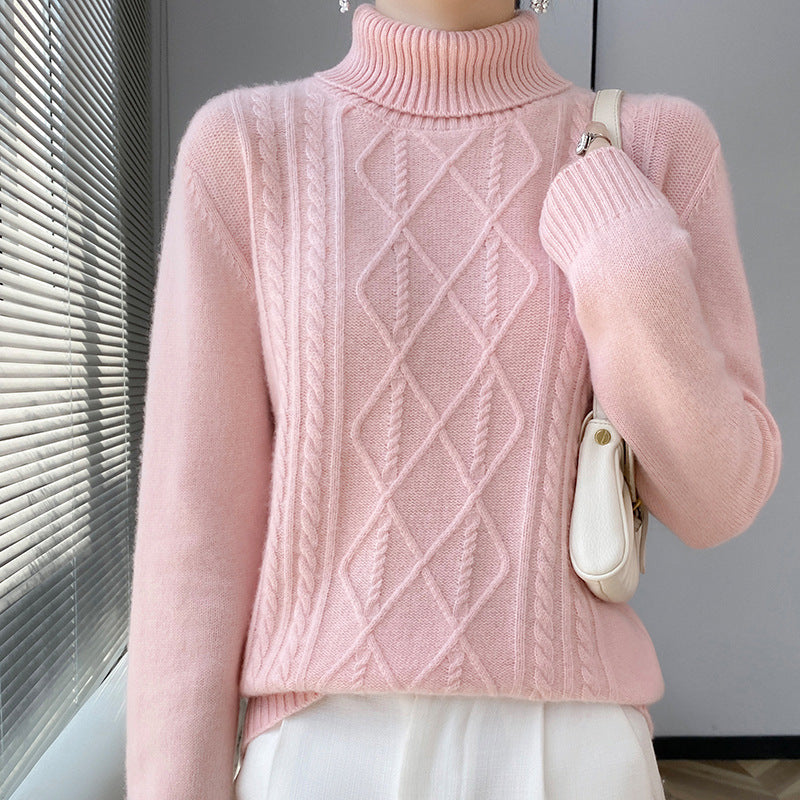 Rina | Relaxed Cable Knit Turtleneck Sweater for Women