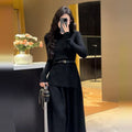 Annabel | Belted Asymmetric Knit Turtleneck Midi Dress for Women 2