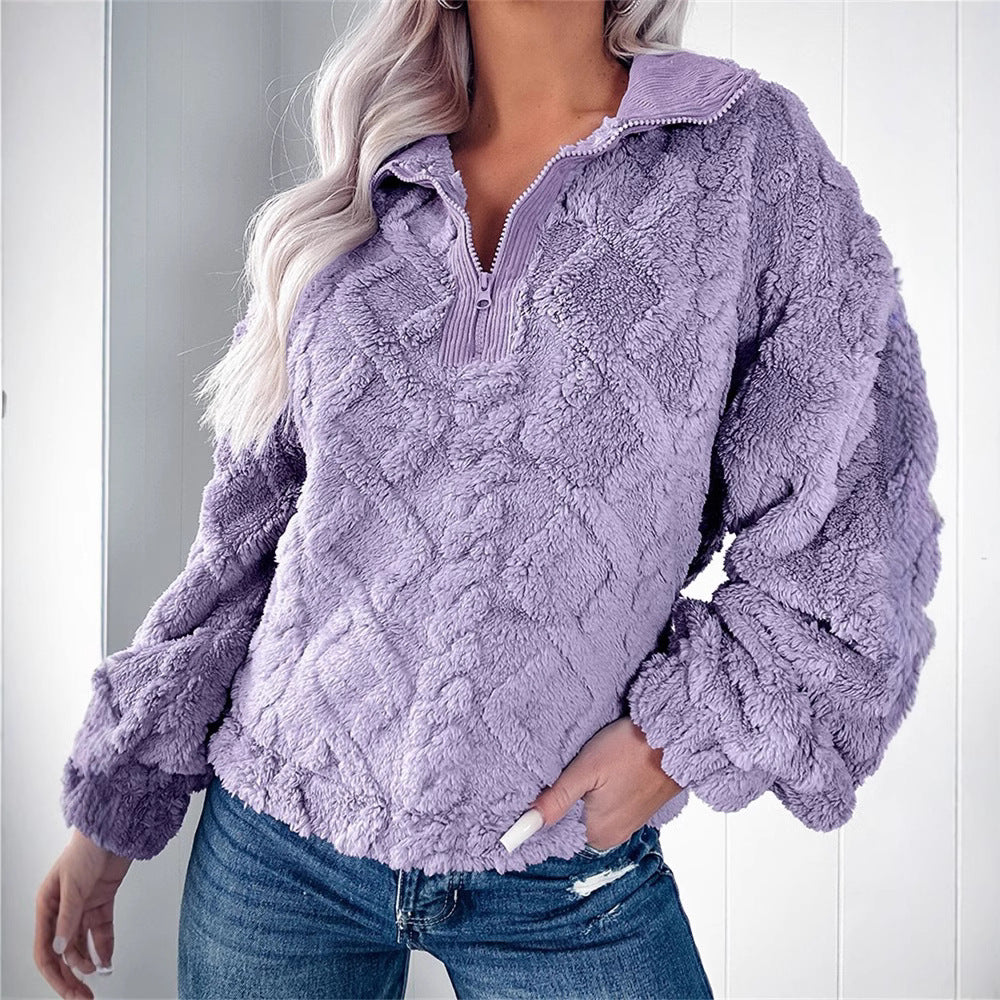 Greer | Quarter-Zip Textured Fleece Pullover for Women