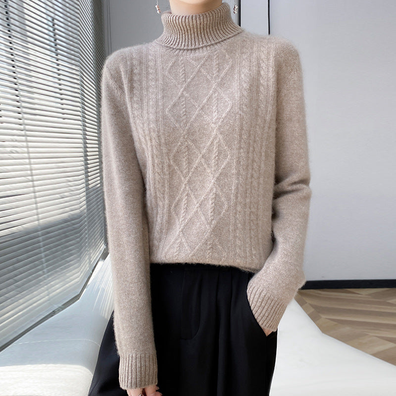 Rina | Relaxed Cable Knit Turtleneck Sweater for Women
