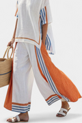 Wide-Leg Striped Linen Pants and Top Set Relaxed 3