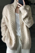 Marit | Long Oversized Cable Knit Mock Neck Sweater for Women 2
