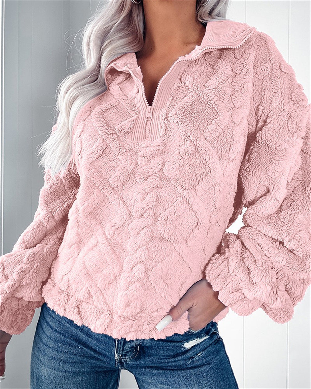 Greer | Quarter-Zip Textured Fleece Pullover for Women
