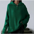 Agathe | Oversized Half-Zip Sweater with Stand Collar for Women 1