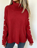 Mara | Oversized Turtleneck Sweater with Button Sleeves for Women 12
