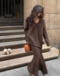 Janette | Elegant Women's Ribbed Knit Skirt Set 1