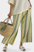 Striped Linen Pants and Top Set Casual Relaxed 3