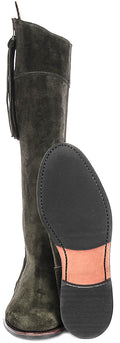 Valentina Slim | Olive Green Narrow-Calf Riding Boots for Women 4