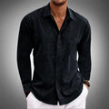 Men's Relaxed Fit Linen Button-Up Shirt 2