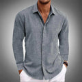 Men's Relaxed Fit Linen Button-Up Shirt 3