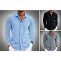 Men's Relaxed Fit Linen Button-Up Shirt 4