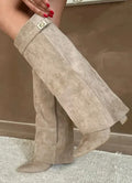 Annette | Apricot Leather Thigh-High Boots 4