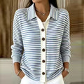 Selene | Classic Women's Striped Lapel Cardigan 5