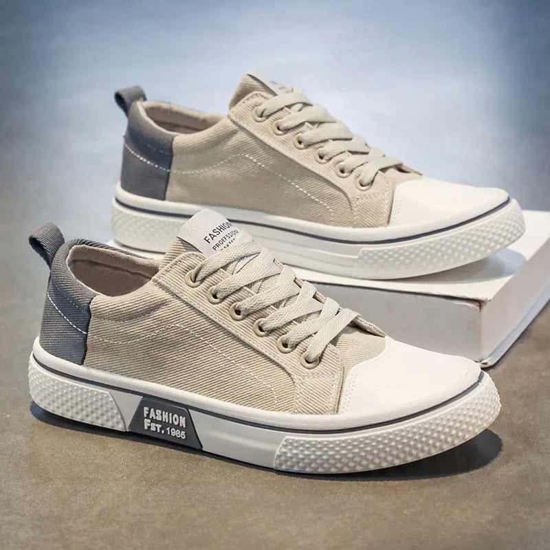 Evan | Canvas Lace-Up Skate Sneakers for Men
