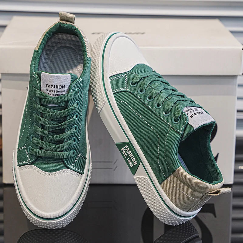 Evan | Canvas Lace-Up Skate Sneakers for Men