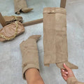 Annette | Apricot Leather Thigh-High Boots 5