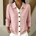 Selene | Classic Women's Striped Lapel Cardigan 1