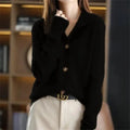 Solene | Refined Women's Merino Turn-Down Collar Cardigan 5