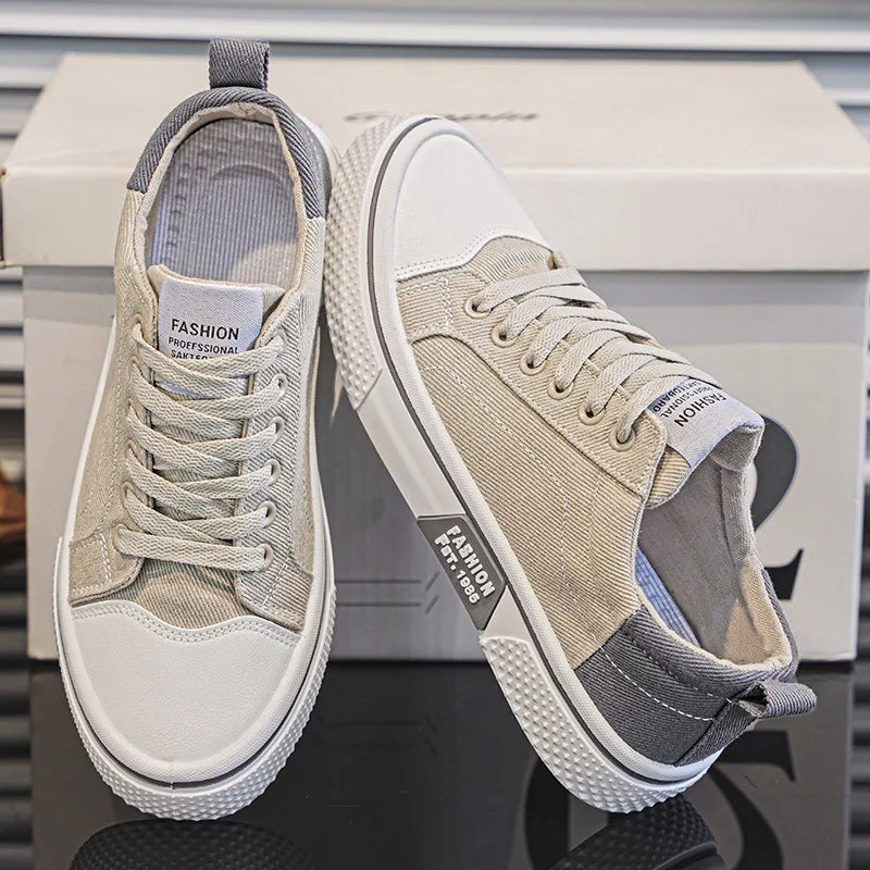 Evan | Canvas Lace-Up Skate Sneakers for Men