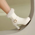 Faux Fur Trimmed Platform Ankle Boots for Women 5