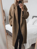 Long Wind-Resistant Wool Blend Coat for Women 3