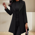 Mid-Length Slim Fit Wool Coat for Women 2