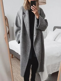 Long Wind-Resistant Wool Blend Coat for Women 1
