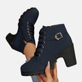 Monte-Claire | Buckle Strap Lace-Up Ankle Boots for Women 5