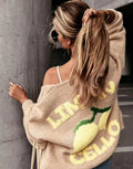 Adalyn | Playful Women's Lemon Print Cardigan 1