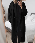 Long Wind-Resistant Wool Blend Coat for Women 4