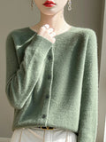 Emmeline | Refined Women's Merino Wool Crewneck Cardigan 5