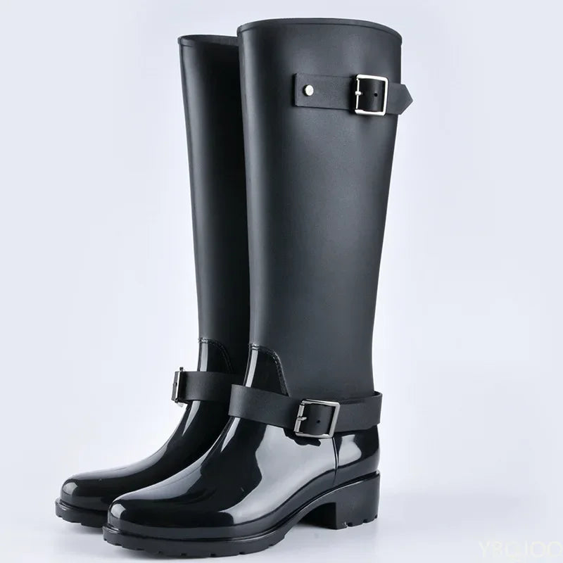 Elenya | Buckle Detail Tall Rain Boots