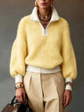 Noelle | Cozy Women's Quarter-Zip Brushed Knit Sweater 5