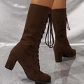 Round Toe High Lace-Up Winter Boots for Women 4