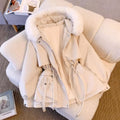 Drawstring Hood Fleece-Lined Down Parka for Women 5