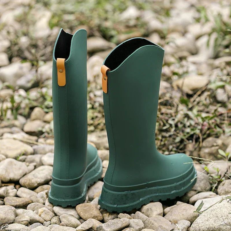 Women's Tall Wellington Boots, Cushioned Comfort Sole